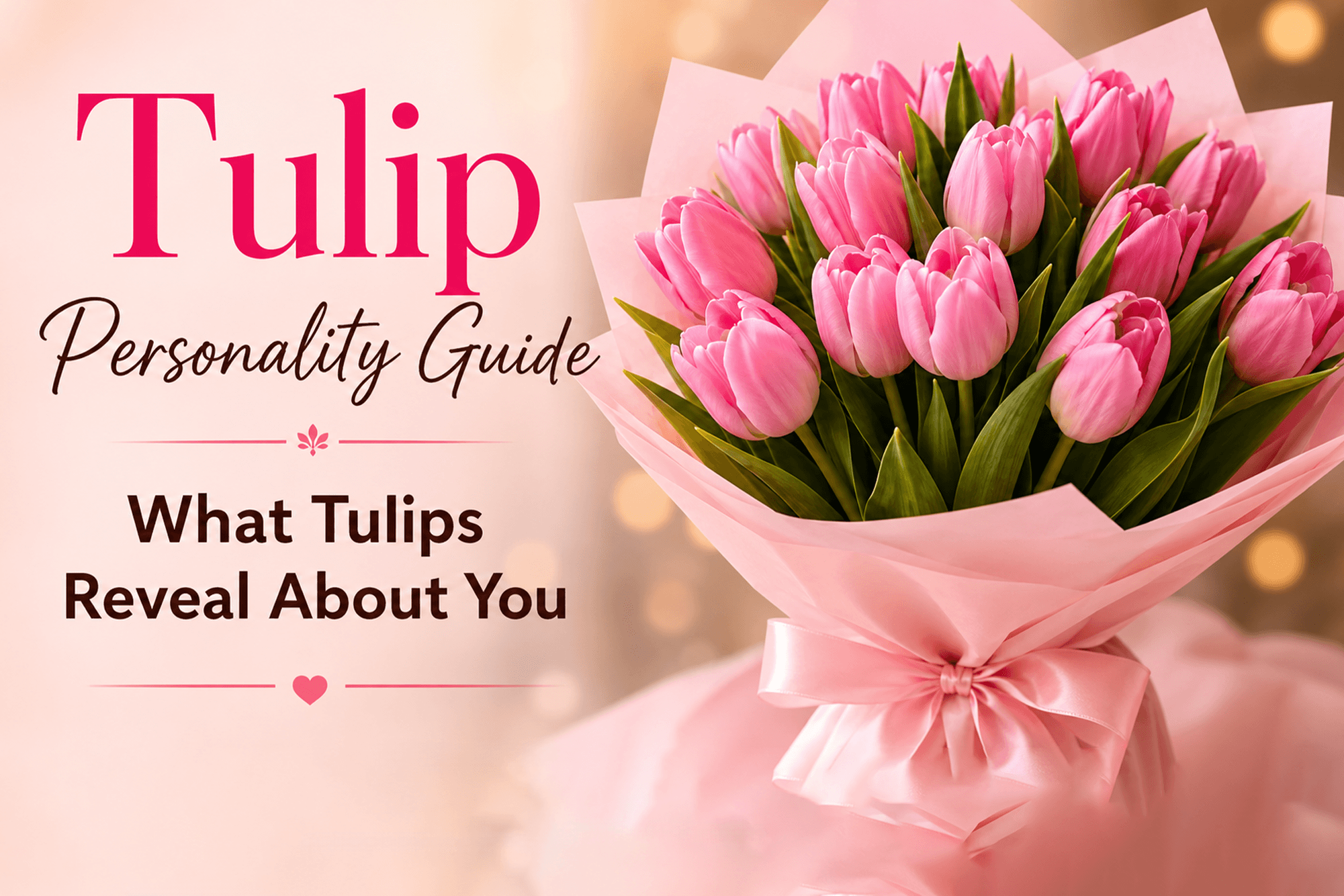 Tulip Personality Guide explaining personality traits associated with different tulip flowers and colors.