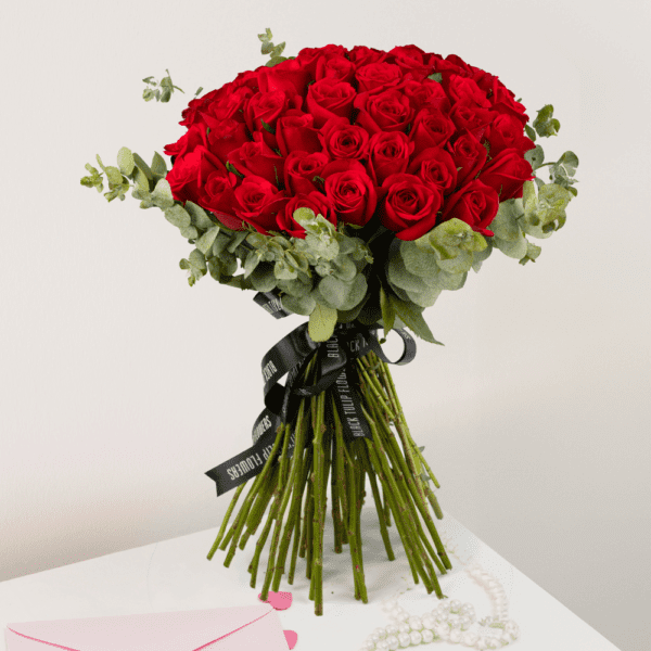 Order Now 50 Roses Bouquet - Valentine's Bouquet by BTF
