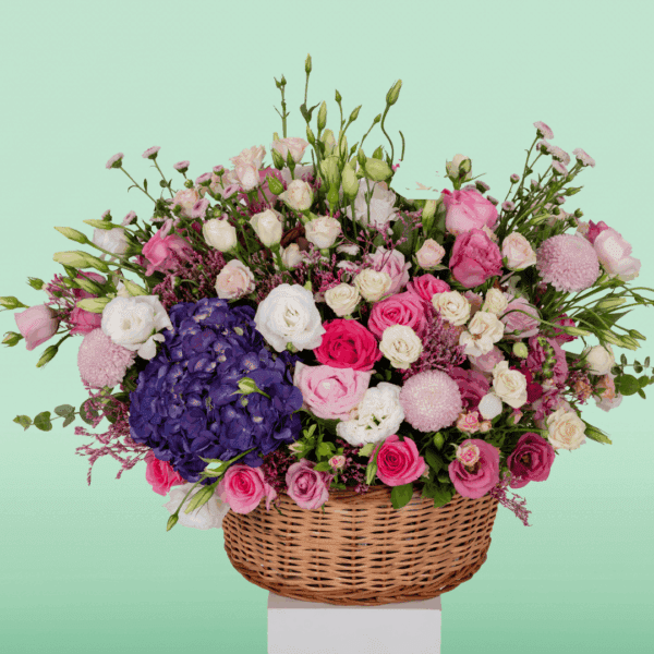 Pure Magic (3) Colorful floral arrangement in basket