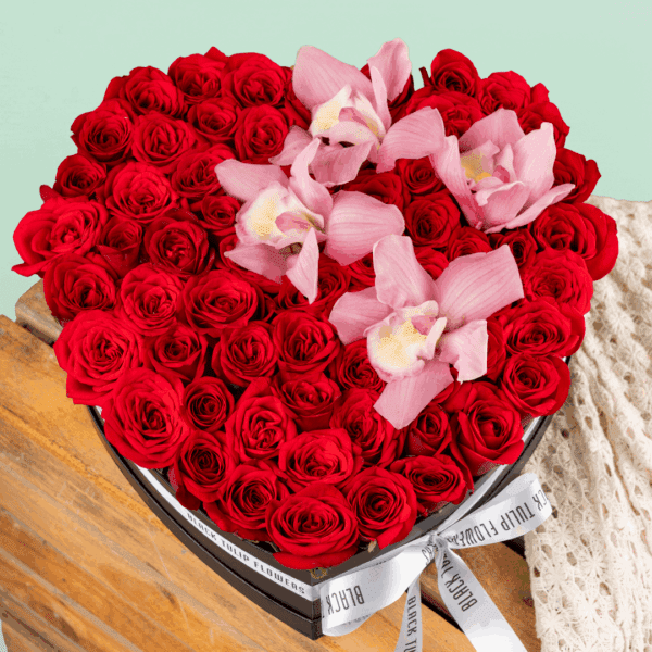 Heart Shaped Flower Arrangement - Romance de Rosa by Black Tulip Flowers | Unique Floral Gifts for Every Occasion