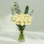 Ivory Calm White Roses With Eucalyptus (1)