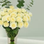 Ivory Calm White Roses With Eucalyptus (2)
