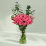 Rosy Calm Pink Roses in Glass (5)